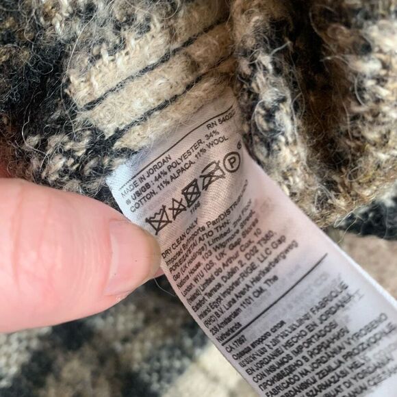 Banana Republic Brown Tan Wool Plaid Jacket Shacket Black Long Small - Picture 6 of 8